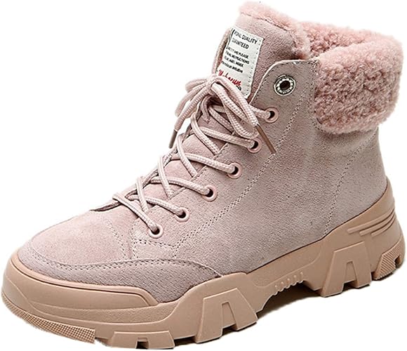 Amazon Lsdzw レースアップ スニーカー スノーブーツ スノーシューズ レディース 裏ボア スノーブーツ 雪靴 防寒 滑り止め 通学 通勤 冬 ハイカット スニーカー 厚底 カジュアルシューズ ウィンターブーツ ピンク裏起毛薄手 冬靴 25 0cm 裏起毛 旅行 お出かけ 歩き