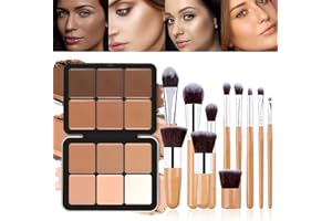 Professional Makeup Cream Contour Palette, Joyeee 12 Colours Concearler Full Coverage & Makeup Brush Set Contour Concearler P