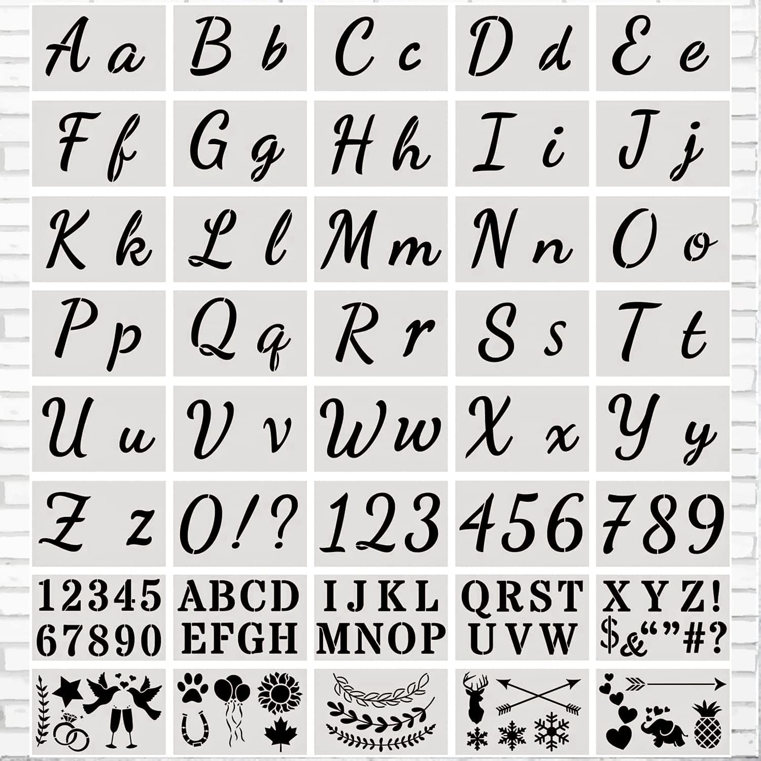 Alphabet Letter Stencils Reusable Large Small Alphabet Templates Number Stencils for Crafts Painting on Wood Wall Fabric Rock (40 Pcs)