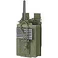 FRTKK Tactical Radio Holder Radio Holster Molle Radio Pouch Universal Radio Case Military Heavy Duty Radio Bag for Police Firefighter Two Ways Walkie Talkies Vest (Army green)