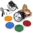 GearOZ 8W Dimmable LED Hunting Lights 1200LM Hunting Headlamp IP68 Waterproof Rechargeable Camping Hiking Fishing Bright Head Light, Red Light & 4 Modes for Coon, Coyote, Hog, Ducks, Predators Hunters