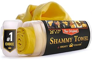 MIGHTY CLEANER Premium Shammy Cloth for Car Drying - 26”x17” - Super Absorbent Chamois Towel for Car - Scratch-Free, Reusable & Soft