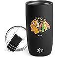 Simple Modern Officially Licensed NHL Chicago Blackhawks 16oz Travel Coffee Tumbler with Flip Lid | Stainless Steel Cup | Hockey Gifts for Men, Women | Voyager Collection | Chicago Blackhawks