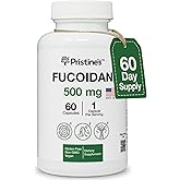 PRISTINE'S Fucoidan 500MG Immunity Supplement Capsules - 60 Day Supply - Brown Seaweed Extract - Potent Herbal Antioxidant Lung Health & Skin Health Support