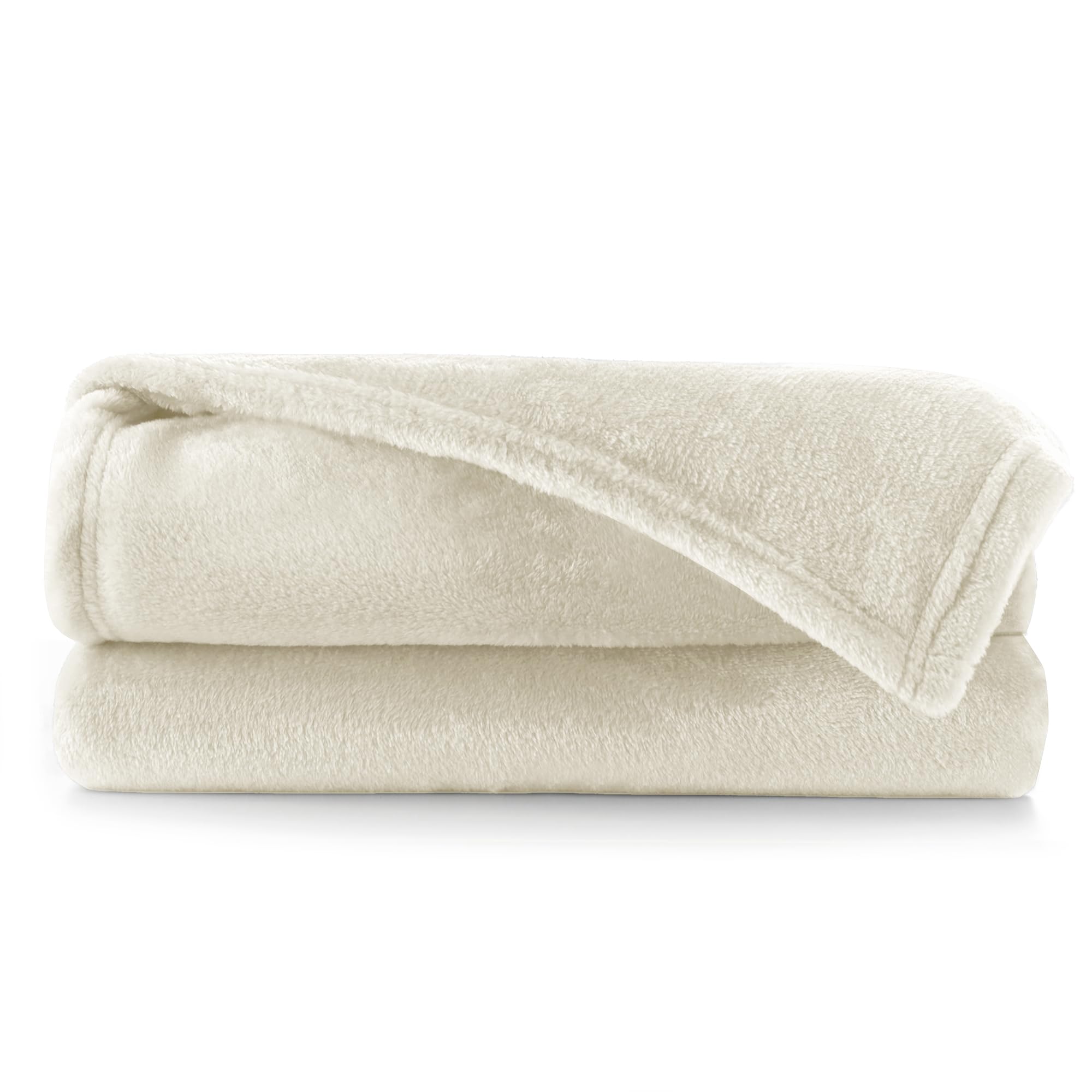 DecoKing Deluxe Microfibre Fleece Super Soft Touch Snug Blanket/Sofa Bed Throw Ecru Cream Off-White 150x200 cm Mic