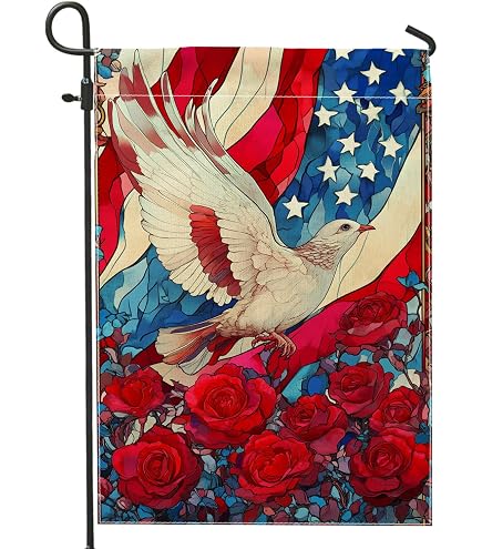 Amazon.com: Red White Blue America Flag Garden Flag, Peace Dove
