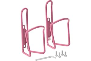 BW USA Aluminum Bike Water Bottle Cages – Great for MTB and Road Bicycles – 2 Pack - Modern Pink
