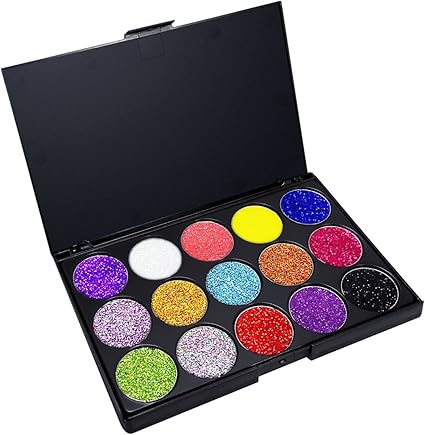 Allwon Glitter Eyeshadow Pressed Glitter Makeup Palette Pigmented