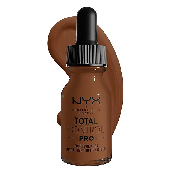 NYX PROFESSIONAL MAKEUP TOTAL CONTROL PRO DROP FOUNDATION, SKIN-TRUE BUILDABLE COVERAGE – MOCHA