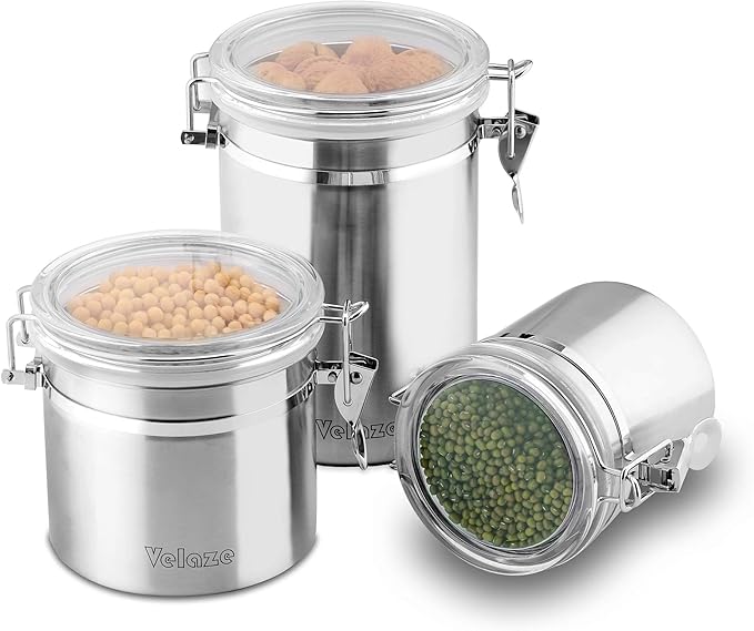 Velaze Vorratsdose, 3er Set Küchenkanister, Lebensmittel