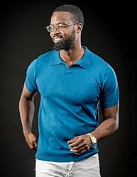 COOFANDY Polo Shirts for Men Casual V Neck Ribbed