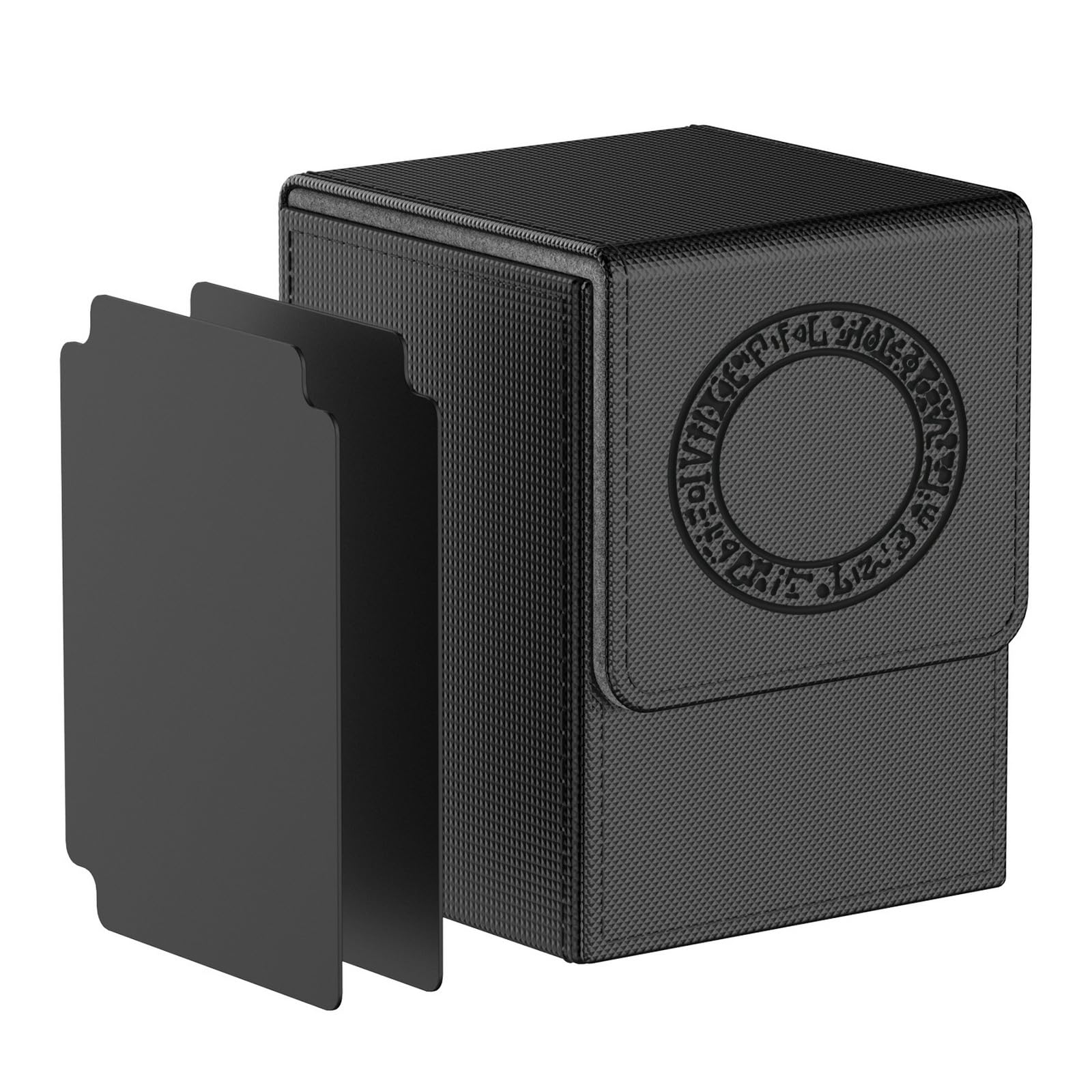 Bheddi Card Deck Box, Cards Storage Case, Deck Boxes for MTG YGO TCG Card, with 2 Dividers per Box, Large Size Holds up to 100+ Cards (Spellbind-Black)