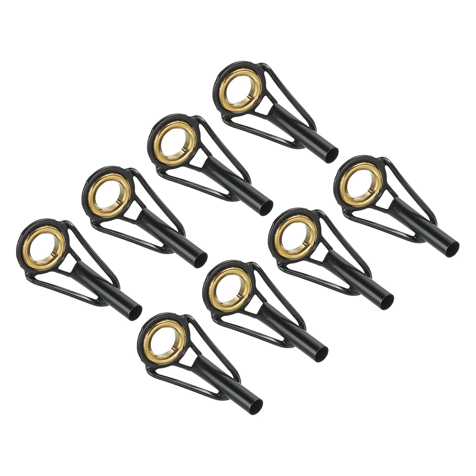PATIKIL 2.8mm Fishing Rod Tip Repair Kit, 8pcs Stainless Steel Pole Ring Guide Replacement for Saltwater Freshwater Fishing, Golden