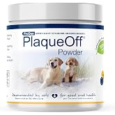 ProDen PlaqueOff Powder - Cat &amp; Dog Tartar and Plaque Remover - 420g | VOHC Accepted Dental Powder for Pet Oral Care - Supports Fresher Breath and Dental Hygiene - 100% Natural Kelp Formula
