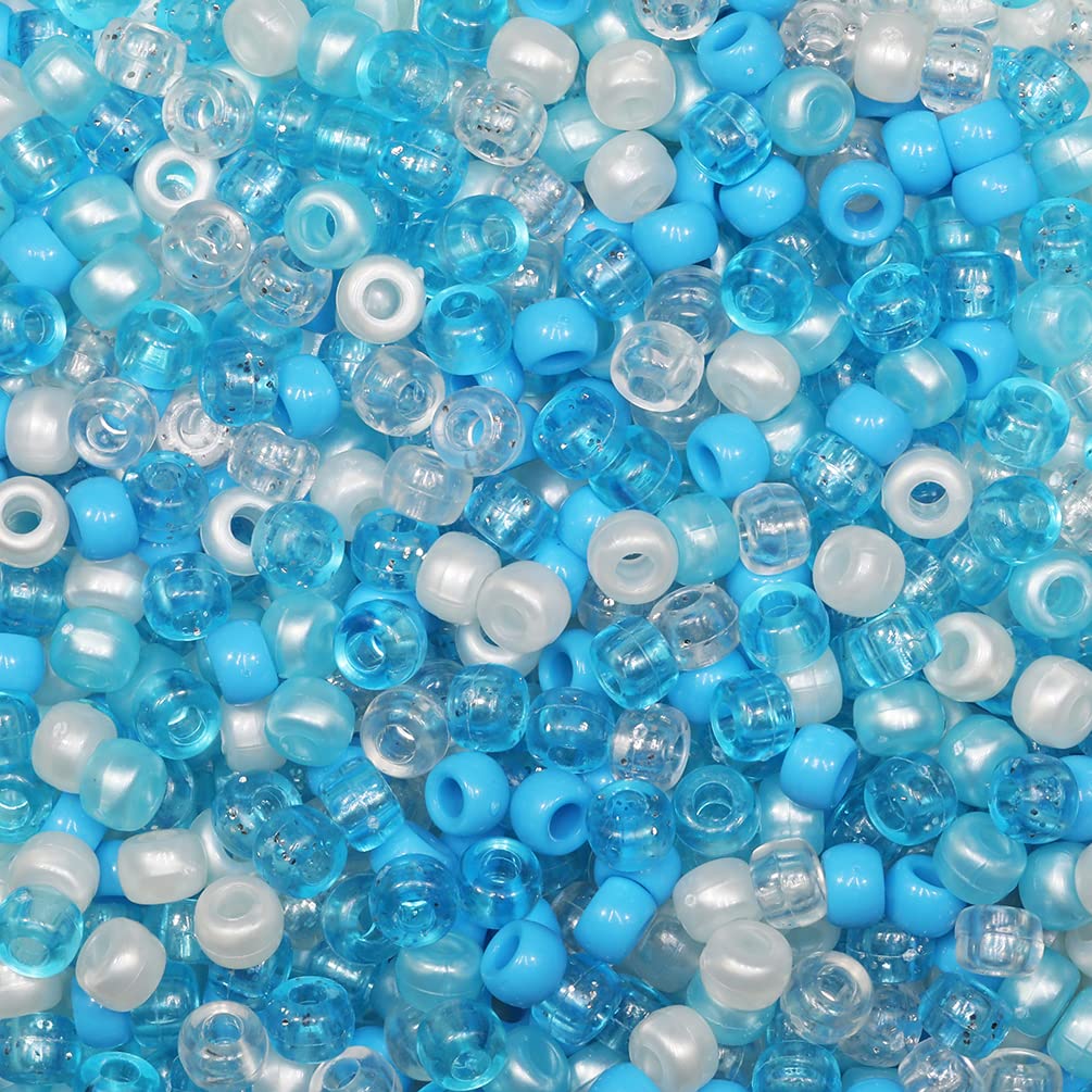 Tibaoffy Crafts Blue Mix Beads 6x9mm,Pony Beads Total About 1000pcs — image 1
