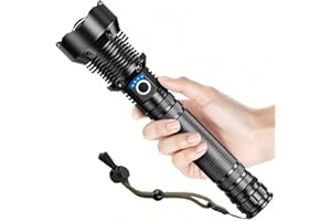 AKNEAR Rechargeable LED Flashlight 4500 High Lumens, Super Bright Flash Light with Zoomable & USB C Rechargeable & 5 Mode & W