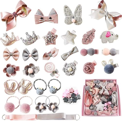 36 Pcs Baby Girl's Hair Clips Cute Mini Hair Bows Baby Elastic