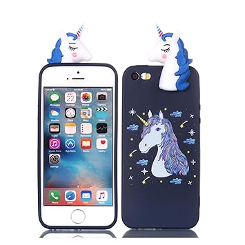 HUDDU Compatible for iPhone 5S Xmas Hülle Blau Handyhülle Transparente Weihnachten Schutzhülle TPU Silikon Back Case Karikatu