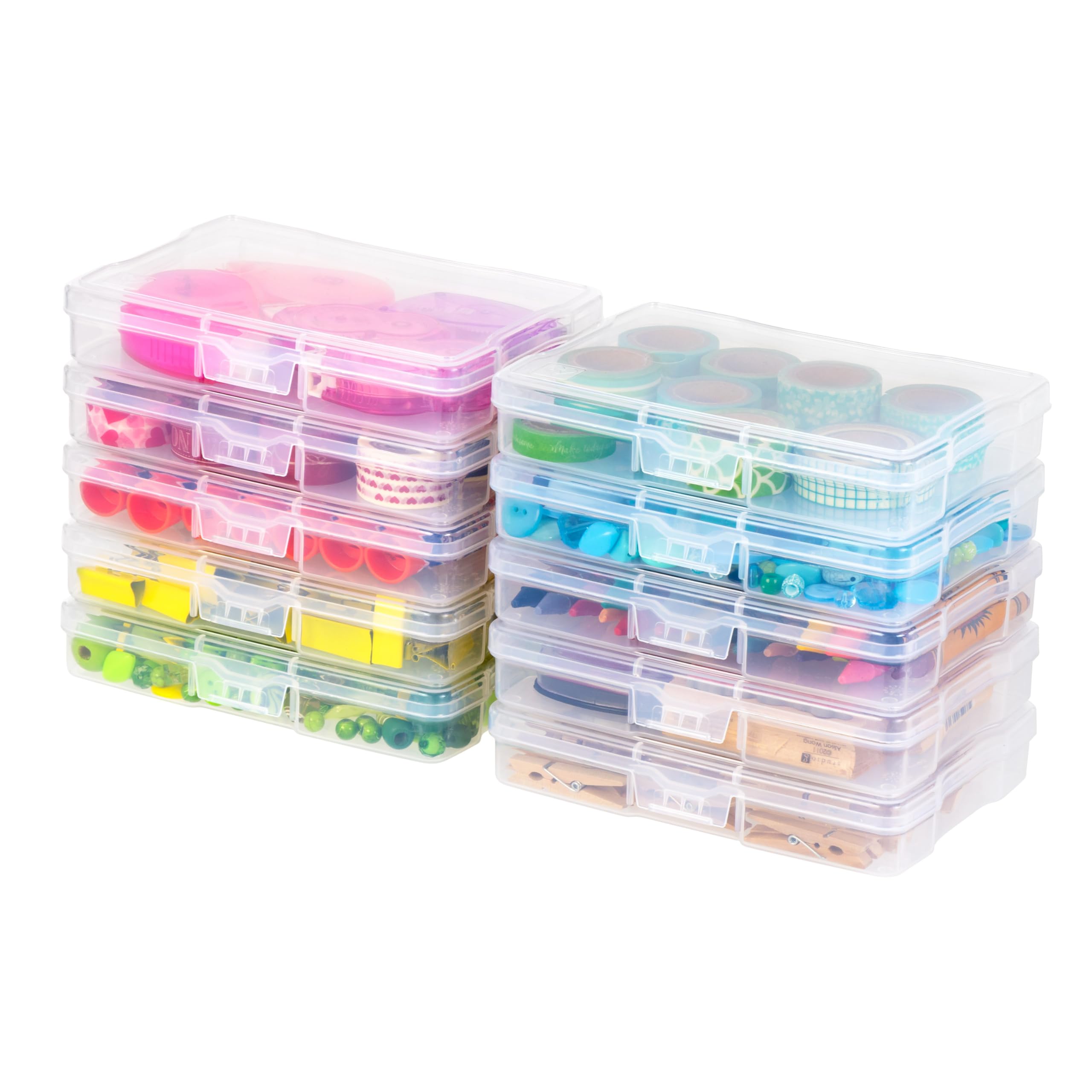 Photo 1 of IRIS USA 4" x 6" Photo Storage Box Craft Keeper Cases, 10-Pack, Organization Task Holders for Pictures, Tasks, Scrapbooking, Stationery Storage, Stickers & Art Supplies, Clear
