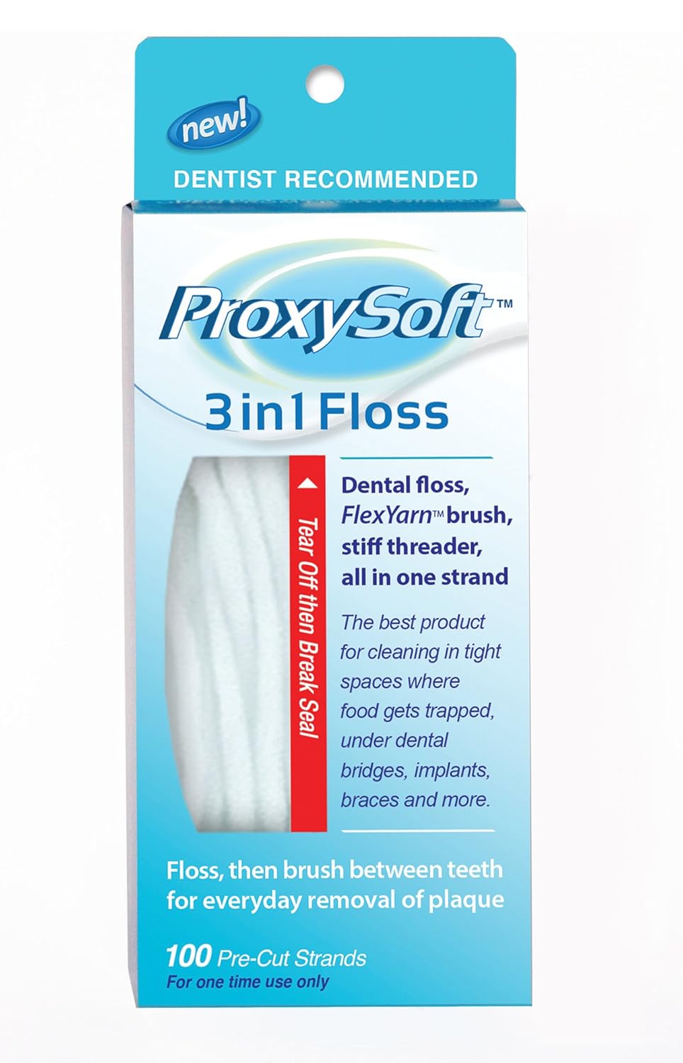 Dental Floss with Proxy Brush and Threader for Optimal Teeth Flossing