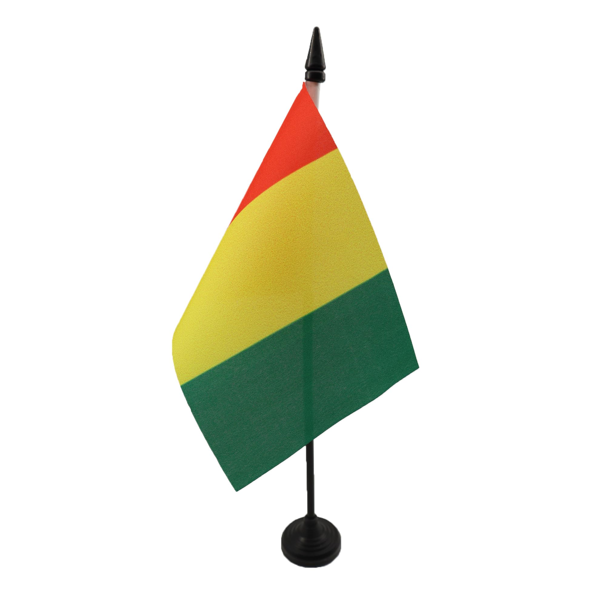 AZ FLAG - Guinea Table Flag 4'' x 6'' - Guinean Office Mini Banner 100% Polyester 15 x 10 cm - Mini Desk Flag with 10'' Pole and Black Plastic Base