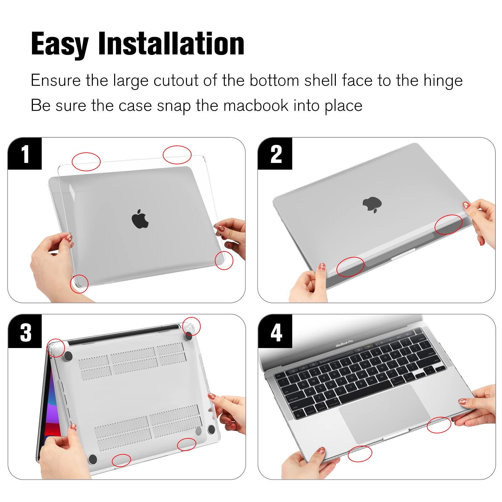 Fintie Case Compatible with MacBook Pro 13 (2016-2022) A2338(M2/M1)/A2289/A2251/A2159/A1989/A1706/A1708, Ultra Thin Hard Protective Case, Transparent