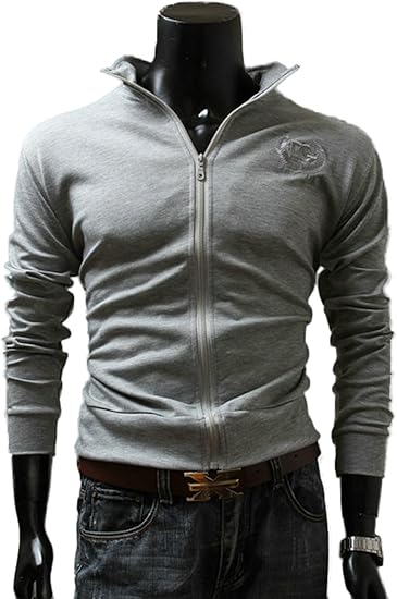 Amazon Umiu メンズ パーカー スウェット コート ジップパーカー 韓国風 刺繍 秋服 都市 細身 長袖 お洒落 レジャー かっこいい 純色 三色展開 カラーc 2xl トレーナー パーカー 通販