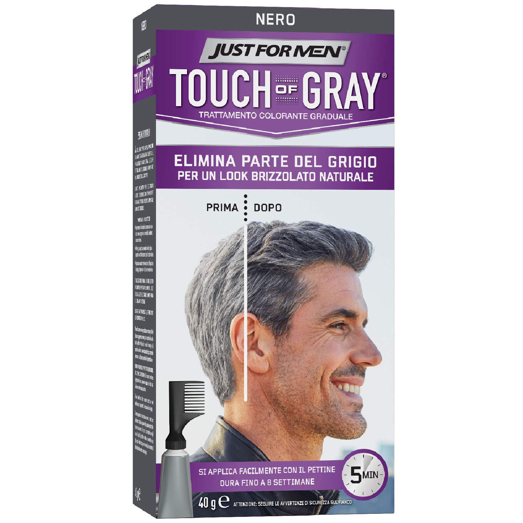 Just For Men Touch Of Grey Hair Colour Black Grey T55 40g