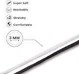 Shelver 3mm Round Elastic Cord for Face Masks - 40 Metre Black & White Bundle view 3