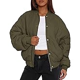 PRETTYGARDEN Women's Quilted Bomber Jacket Fall Fashion 2026 Lightweight Cropped Zip up Outerwear Winter Puffer Coats Pockets