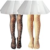 DOOVID Little Girls Sparkle Fishnet Tights Rhinestone Tights Toddler Tights Glitter Leggings Kids Stockings