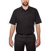Van Heusen Men's BIG FIT Short Sleeve Dress Shirts Poplin Solid (Big and Tall)