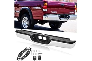 APSVE Rear Bumper Assembly Compatible with 2000 2001 2002 2003 2004 2005 2006 Toyota Tundra without Tow Hitch Complete Steel Bumper,Chrome