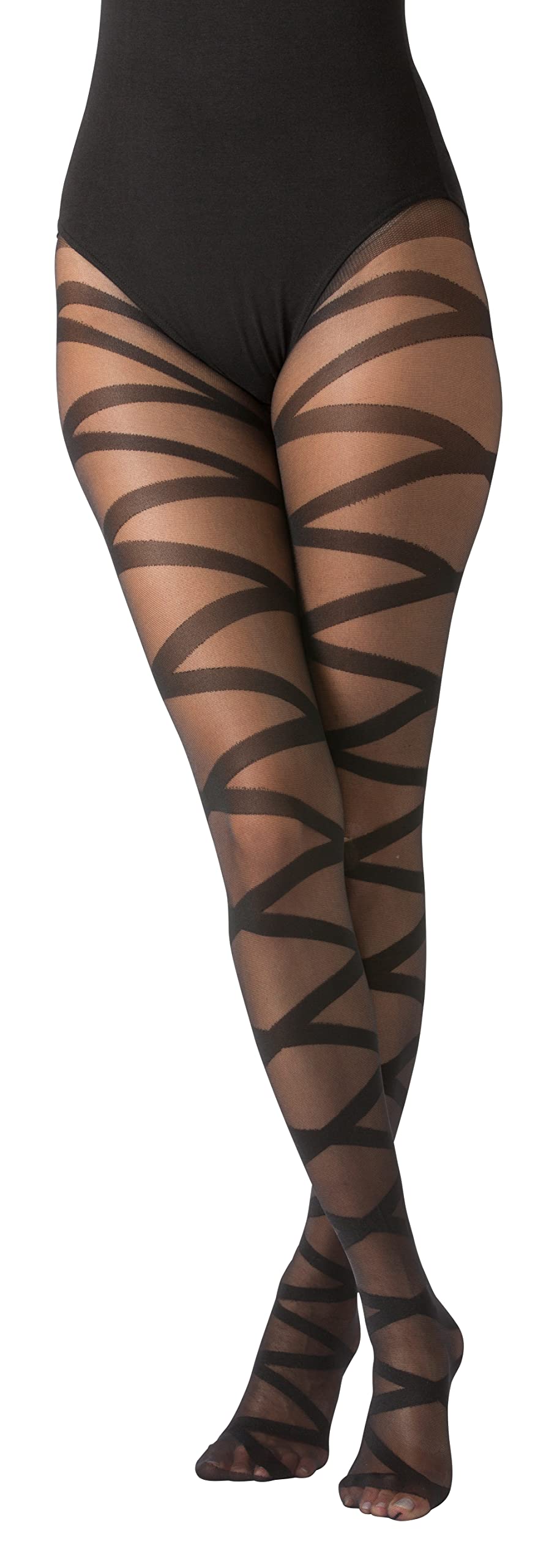 Gi&Gi Women's Tights, Diamond Pattern with Invisible Feet 40 Den N.1375 (S/M, BLACK A)