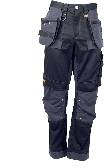DEWALT Harrison Stretch Trouser 40W 33L Black Grey Pro Flex Pockets