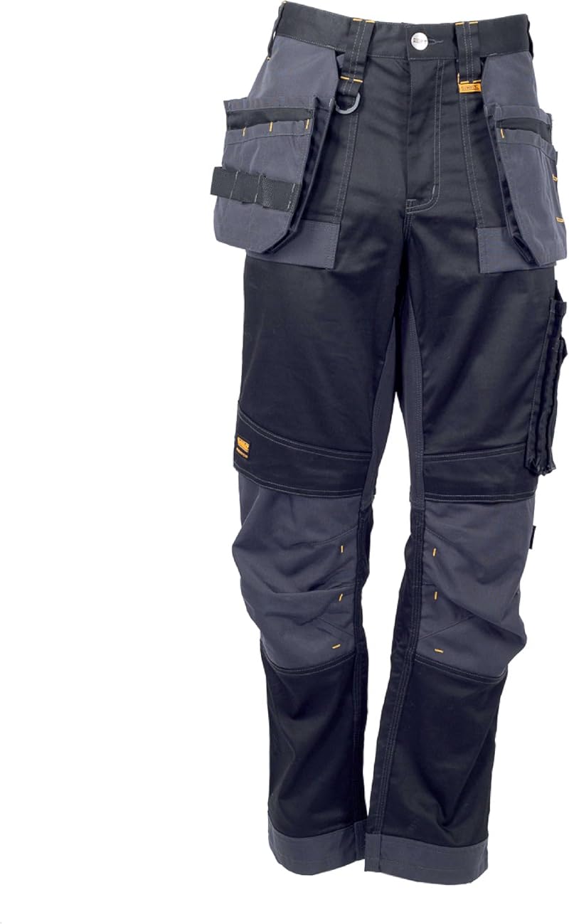 DEWALT Harrison Stretch Trouser 36W 33L Black Grey Pro Work Pants