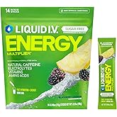 Liquid I.V.® Hydration Multiplier Sugar-Free + Energy - Blackberry Lemonade | Electrolyte Powder Drink Mix | 1 Pack (14 Servings)