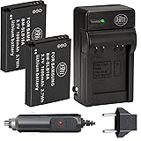 BM Premium Pack of 2 SLB-10A Batteries and Battery