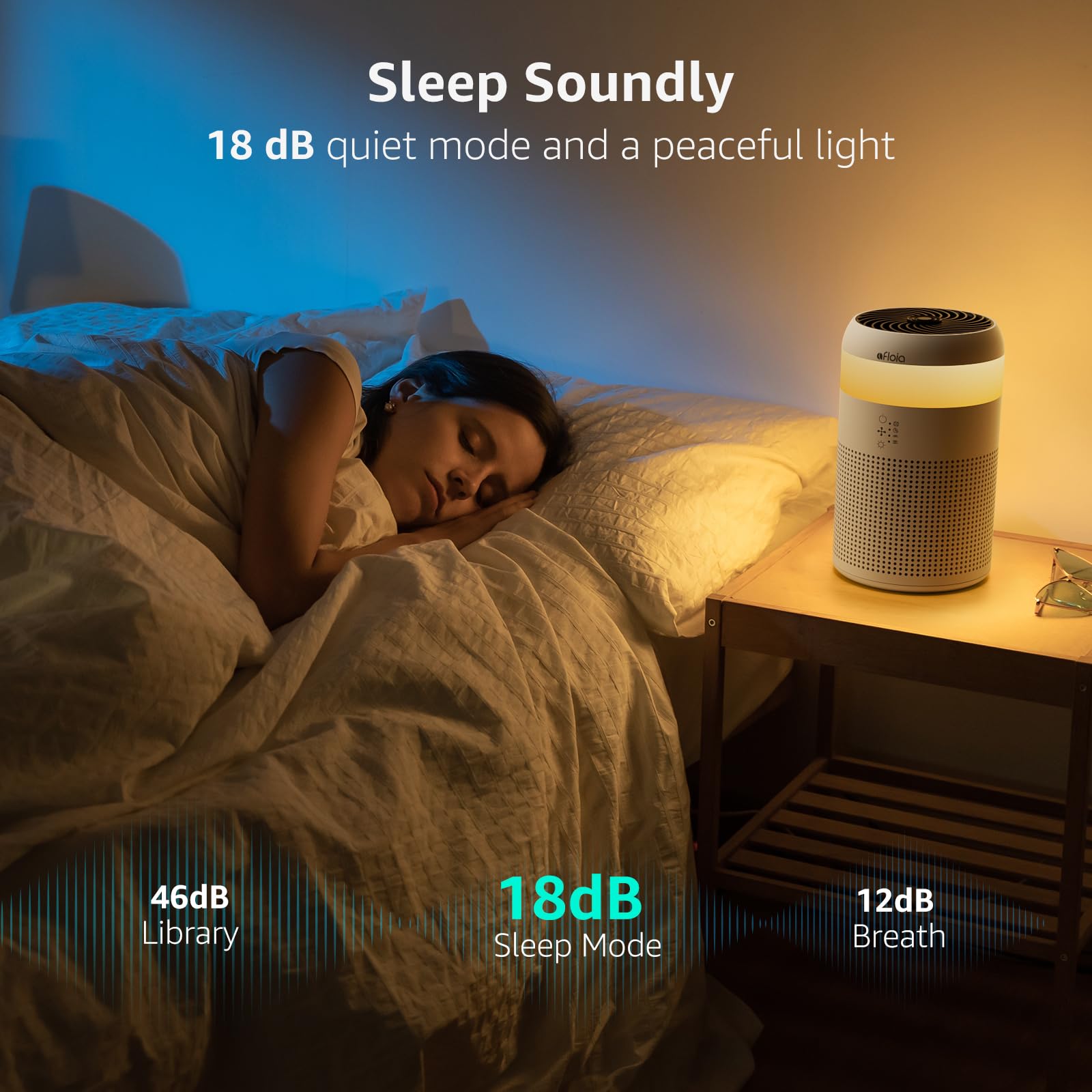 Afloia Air Purifiers for Bedroom Dorm with 7 Colors Light & Fragrance Sponge for Home Office Living Room, Small Desktop Air Purifier for Pet Dander Mold Pollen Odor Smoke Dust