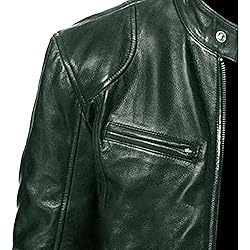 SWJGLITTR Men Slim Fit Motorcyle Leather Jacket