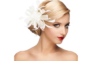 dressfan Womens Fascinator Hat Headpiece 20s Vintage Wedding Hair Accessories for Derby/Wedding/Cocktail/Tea Party