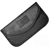 MONOJOY Large Faraday Bag for Car Key Fob Cell Phone Signal Blocker, Keyless Entry RFID 4G 5G WiFi Bluetooch Blocker Black Po
