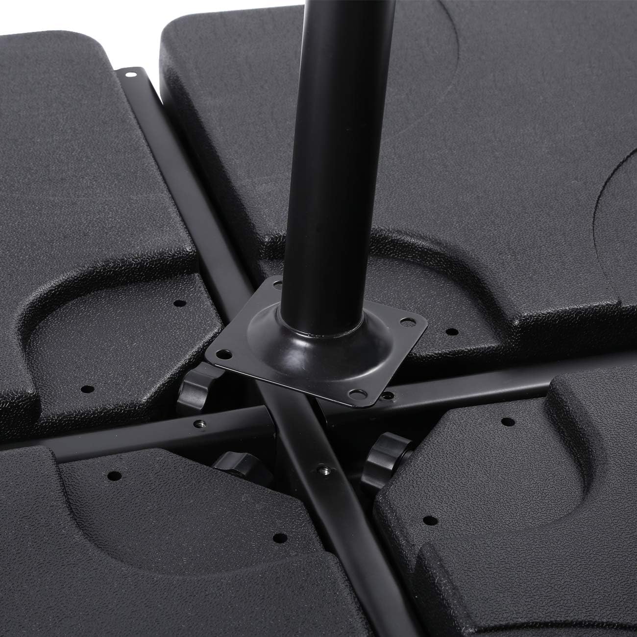 Sunnyglade 4PCS 176LB Square Shaped Water Or Sand Filled Umbrella Base Cantilever Offset Patio Market Umbrella Base Stand with U Locking (Black) : Garden & Outdoor