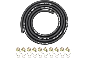 Sunxeke 6 Feet 1/8 Inch ID Fuel Line with 20Pcs Hose Clamps for Kawasaki Kohler Lawn Mowers Tractors Small Engines Mini Bike ATV Golf Cart Motorcycle