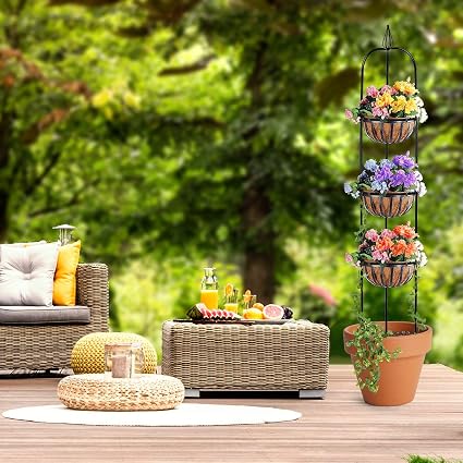 Sorbus® Enrejado de jardín Redondo Obelisk para Plantas trepadoras ...