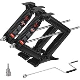 Kohree 6500lbs Heavy Duty RV Stabilizer Jacks 2 Pack, 24 Inch | Leveling Scissor Jack for Travel Trailer Camper, with Crank Handle and Drill Socket