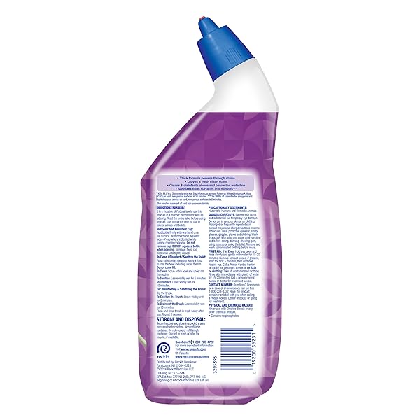 LYSOL TOILET BOWL CLEANER GEL, FOR CLEANING AND DISINFECTING, SEPTIC SAFE TOILET BOWL CLEANER, LAVENDER & COTTON BLOSSOM SCENT, 24 OZ, (PACK OF 2)