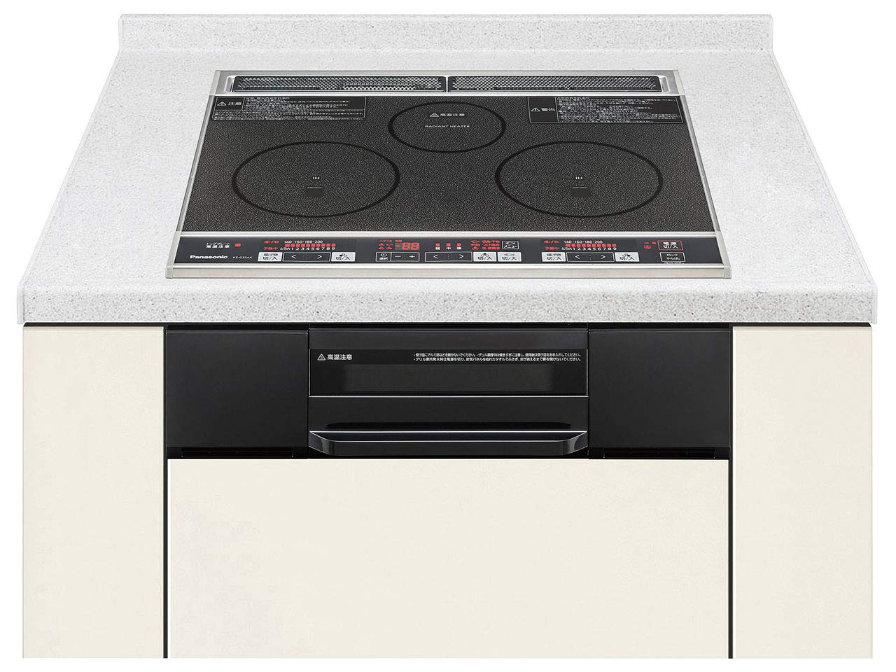 パナソニック IHクッキングヒーター ビルトインタイプ KZ-G32AK 幅60cm 鉄・ステンレス対応 ブラック/ブラック 2口IH+ラジエント商品画像