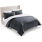 UGG Blissful Comforter Set with 2 Pillow Shams, Warm Winter Bedding, Fluffy Reversible Down Alternative Bedding, King/California King Size Comforter Set, Imperial Blue