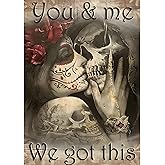 SENQAO Skull Diamond Painting Kits for Adults, Halloween Skull Lover DIY 5D Diamond Paintings by Number Kits Round Full Drill Diamond Art Paintings for Home Wall Decor 12x16inch